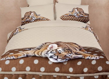 4 Piece Animal Print Bedding Duvet Cover Sheet Set